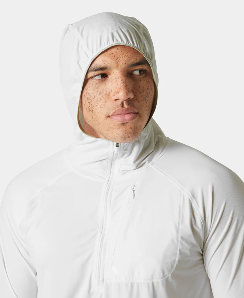 SHINE SOLEN 1/2 ZIP HOODIE, White - Image 3