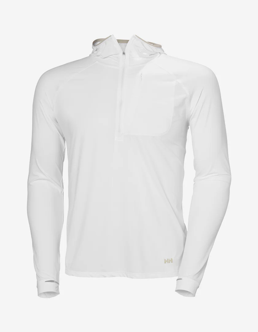 SHINE SOLEN 1/2 ZIP HOODIE, White - Image 5