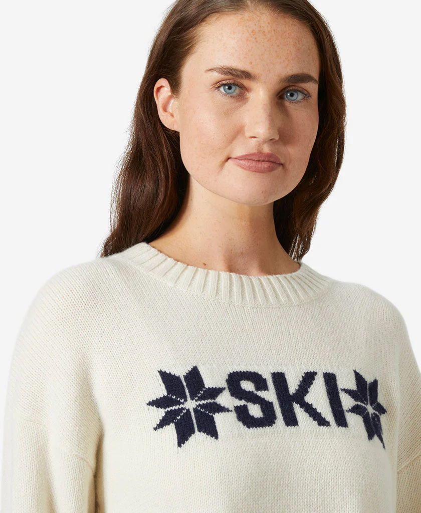 W BLISS SKI KNIT SWEATER, Cream - Image 3